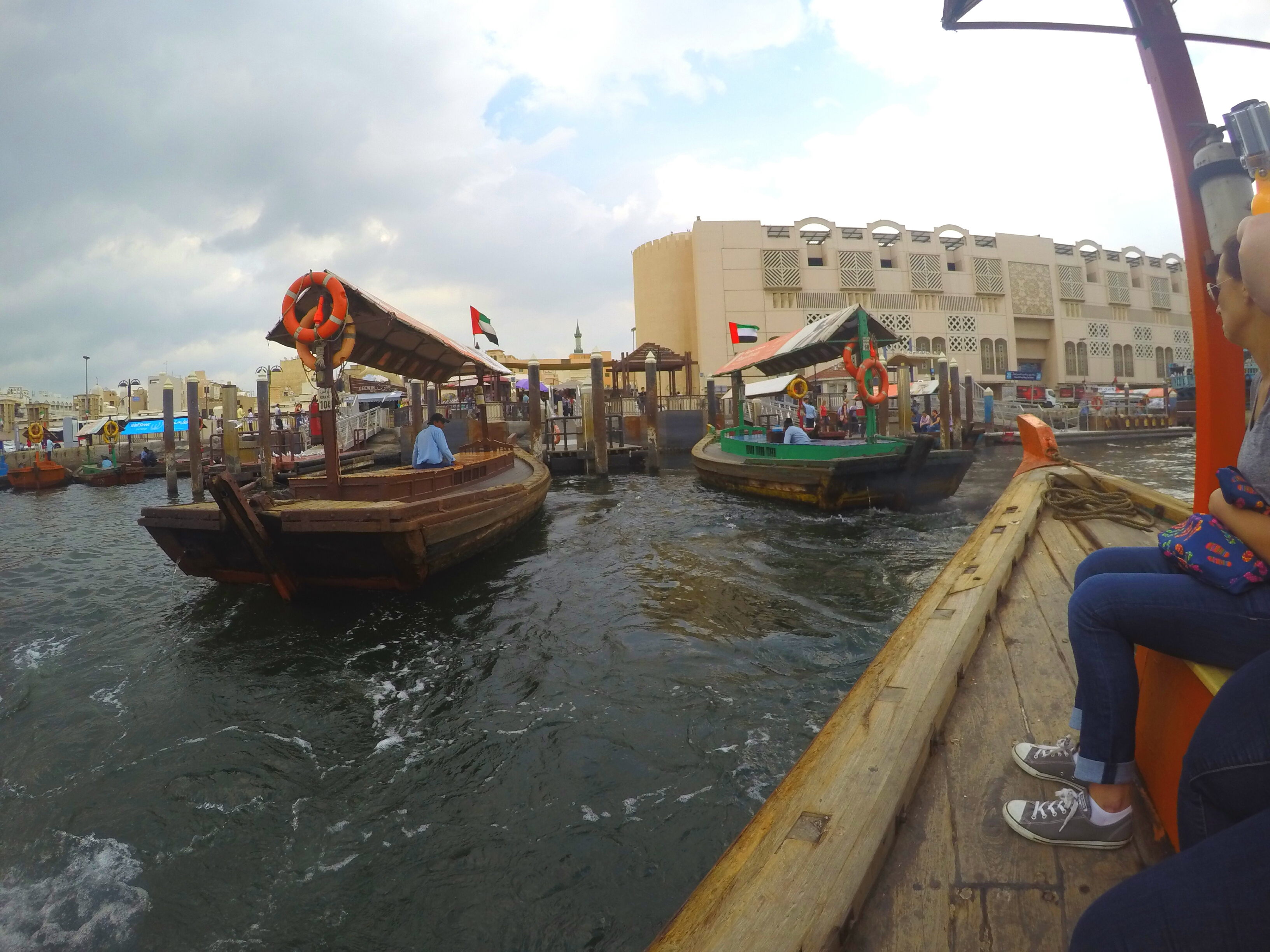 crossing creek at old dubai on abra boats uae