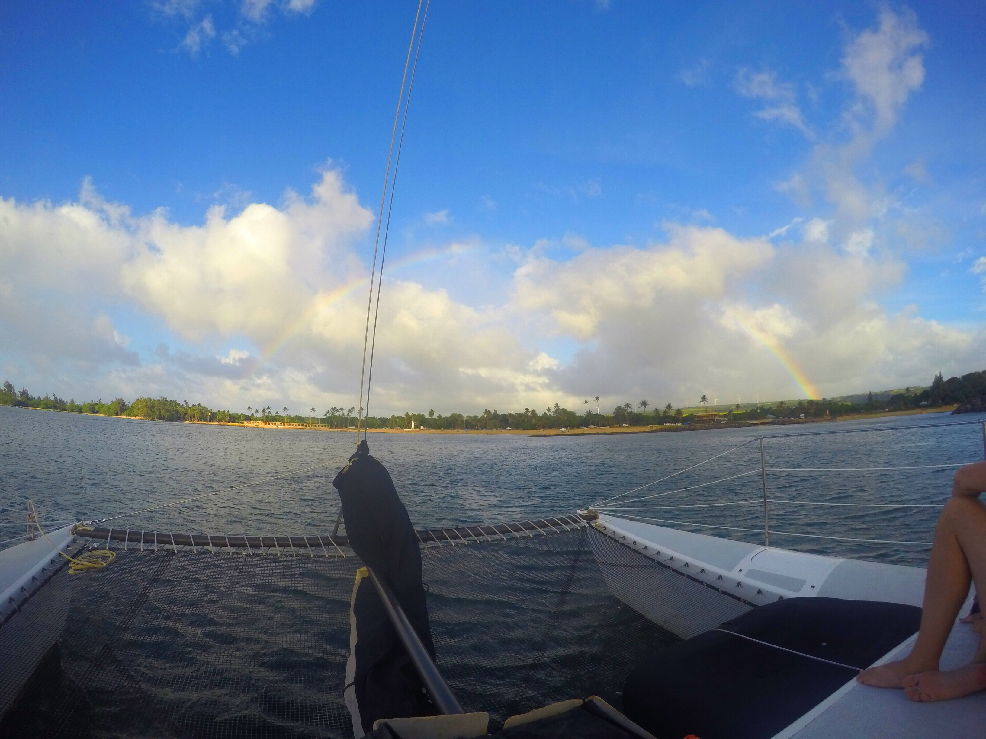 Catamaran Cruise Oahu Hawaii North Shore Whale Watching Rainbow