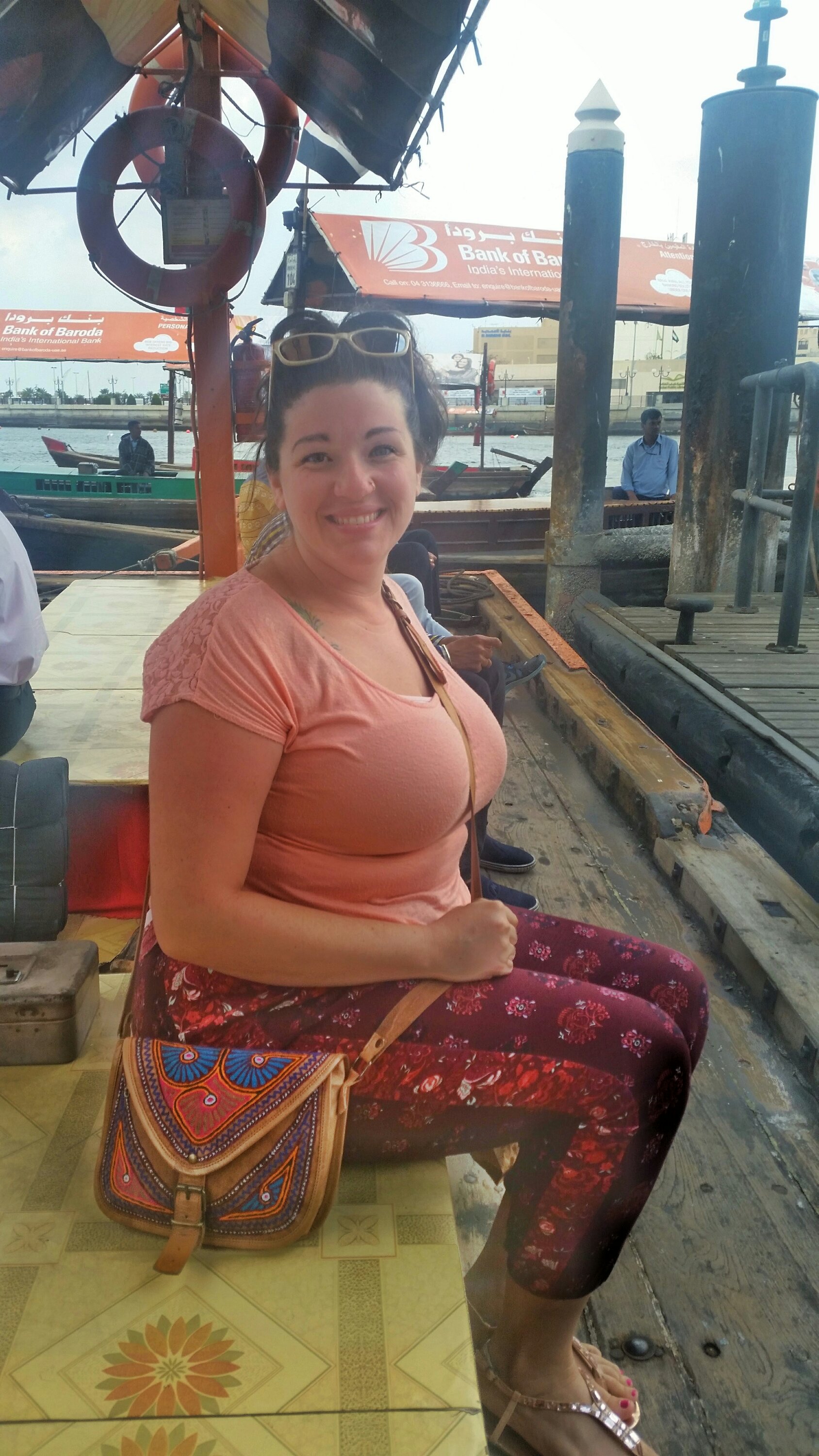 Crossing Dubai Creek on an Abra boat across river