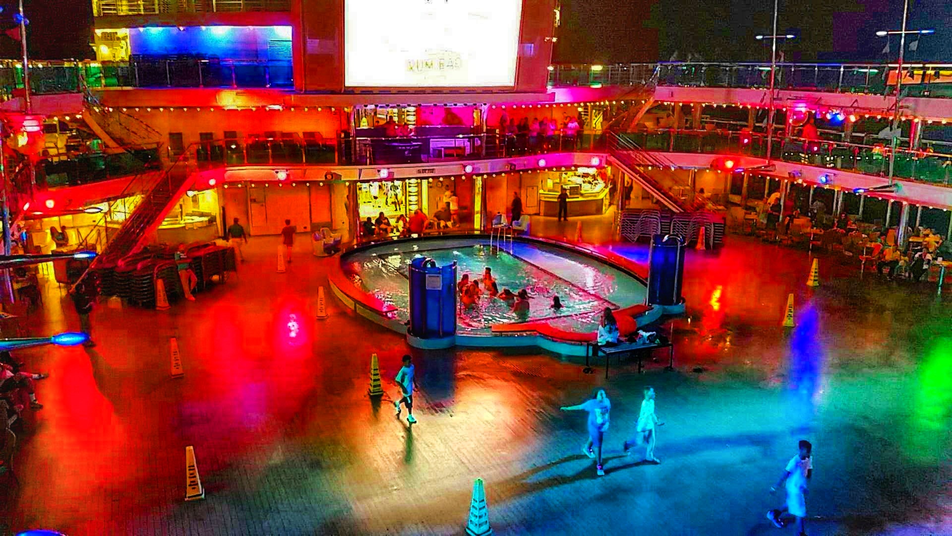 lido deck at night on cruise 