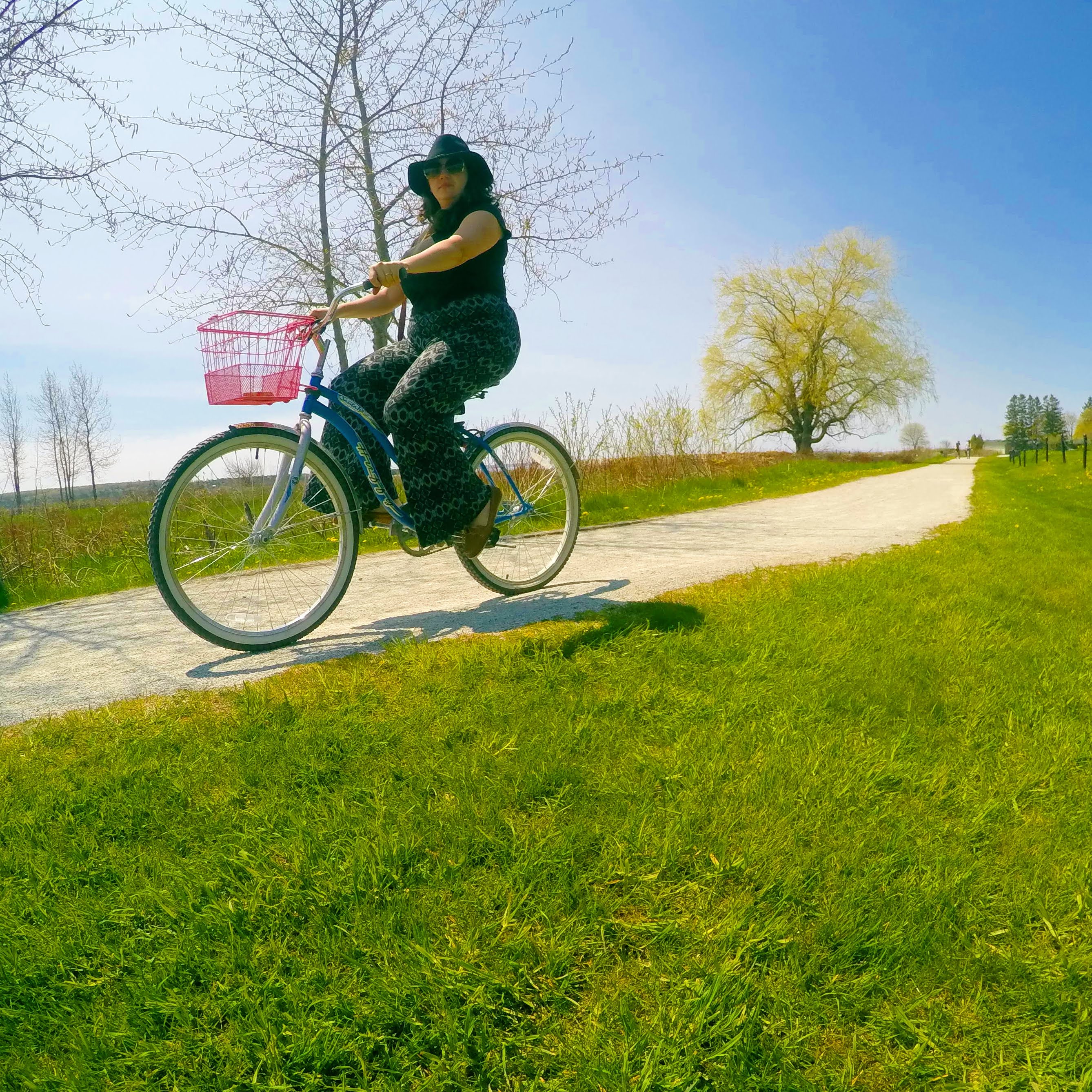 Biking along the water at Mission Point