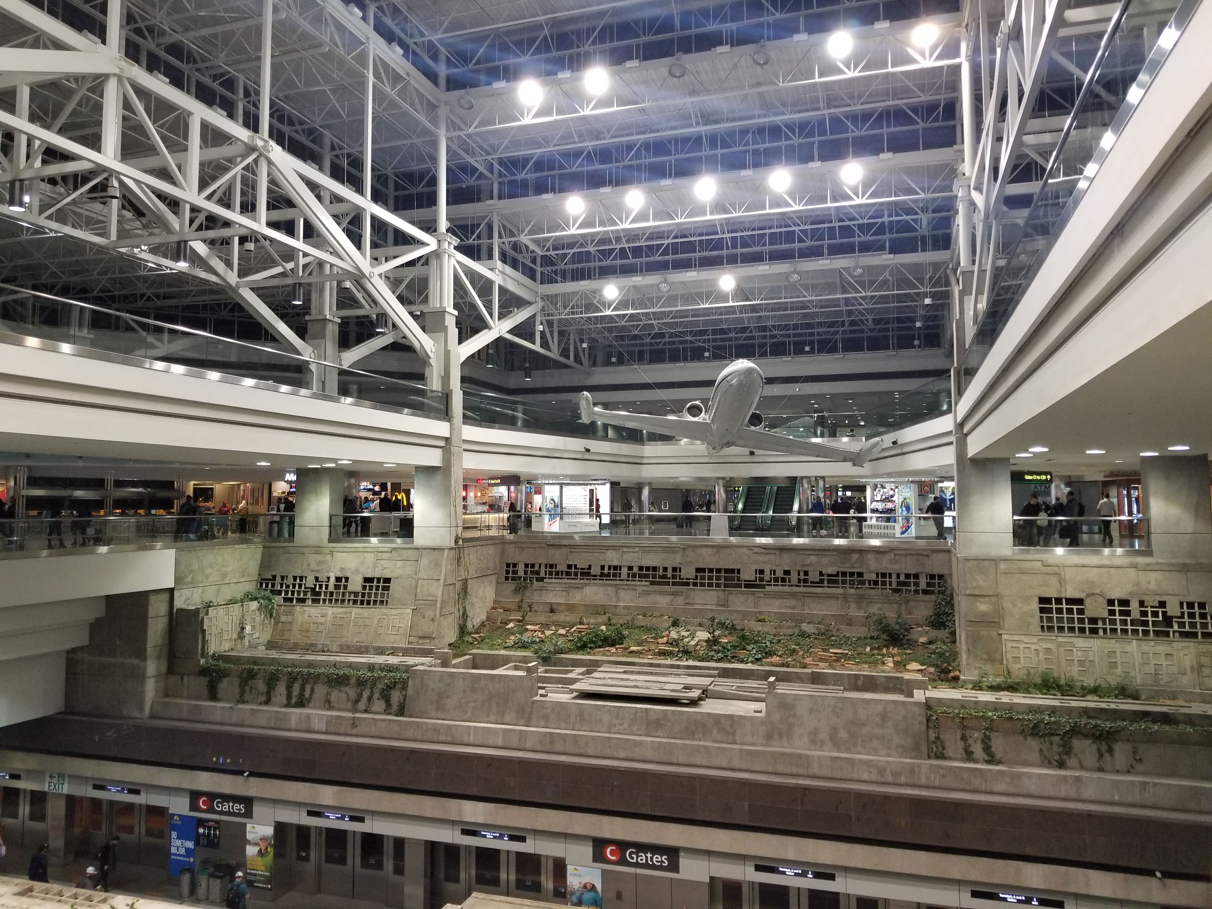 airport scene with plane display