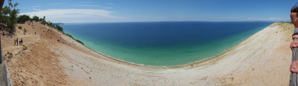 panoramic shot of sleeping bear dunes national park in michigan