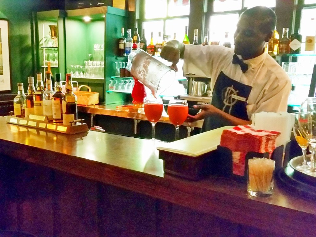 Bartender at Bobby's Bar Woods Restaurant Mackinac Island Michigan