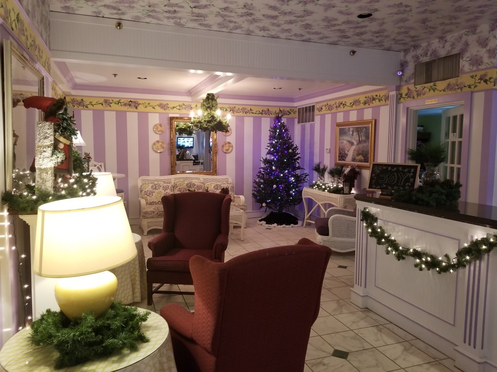 christmas decor lilac tree hotel Visit to Mackinac Island in the Winter