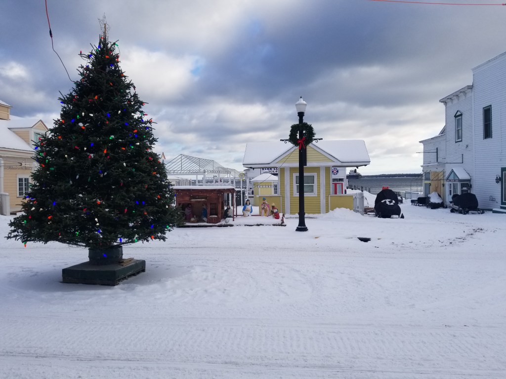 christmas tree Visit to Mackinac Island in the Winter