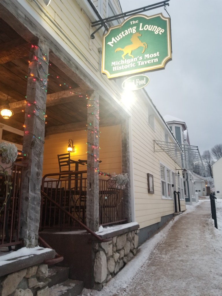 Visit Mustang lounge on Mackinac Island in the Winter