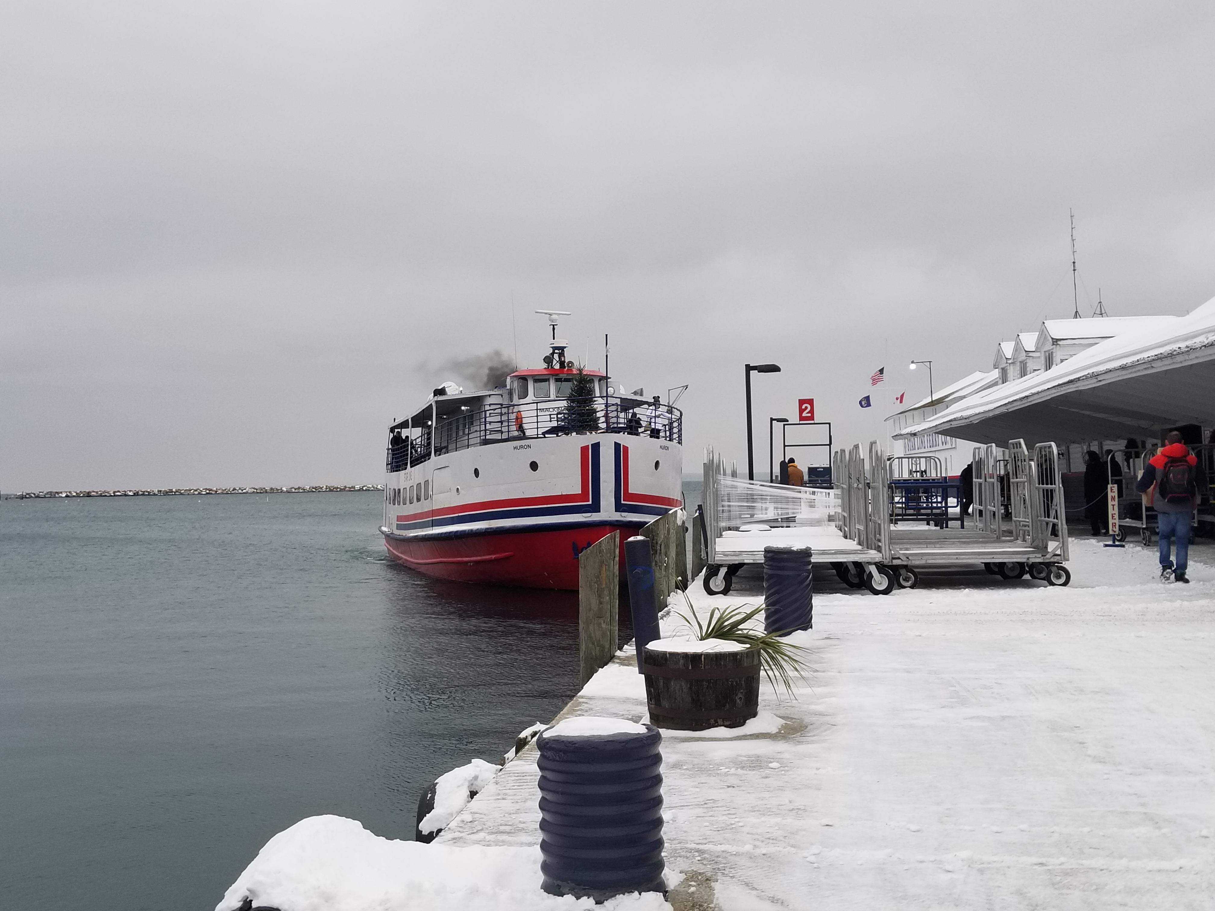 winter ferry mackinac island michigan