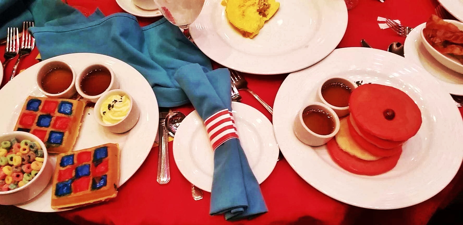 cruise ship Dr. Seuss Breakfast - Cat in the Hat Pancakes