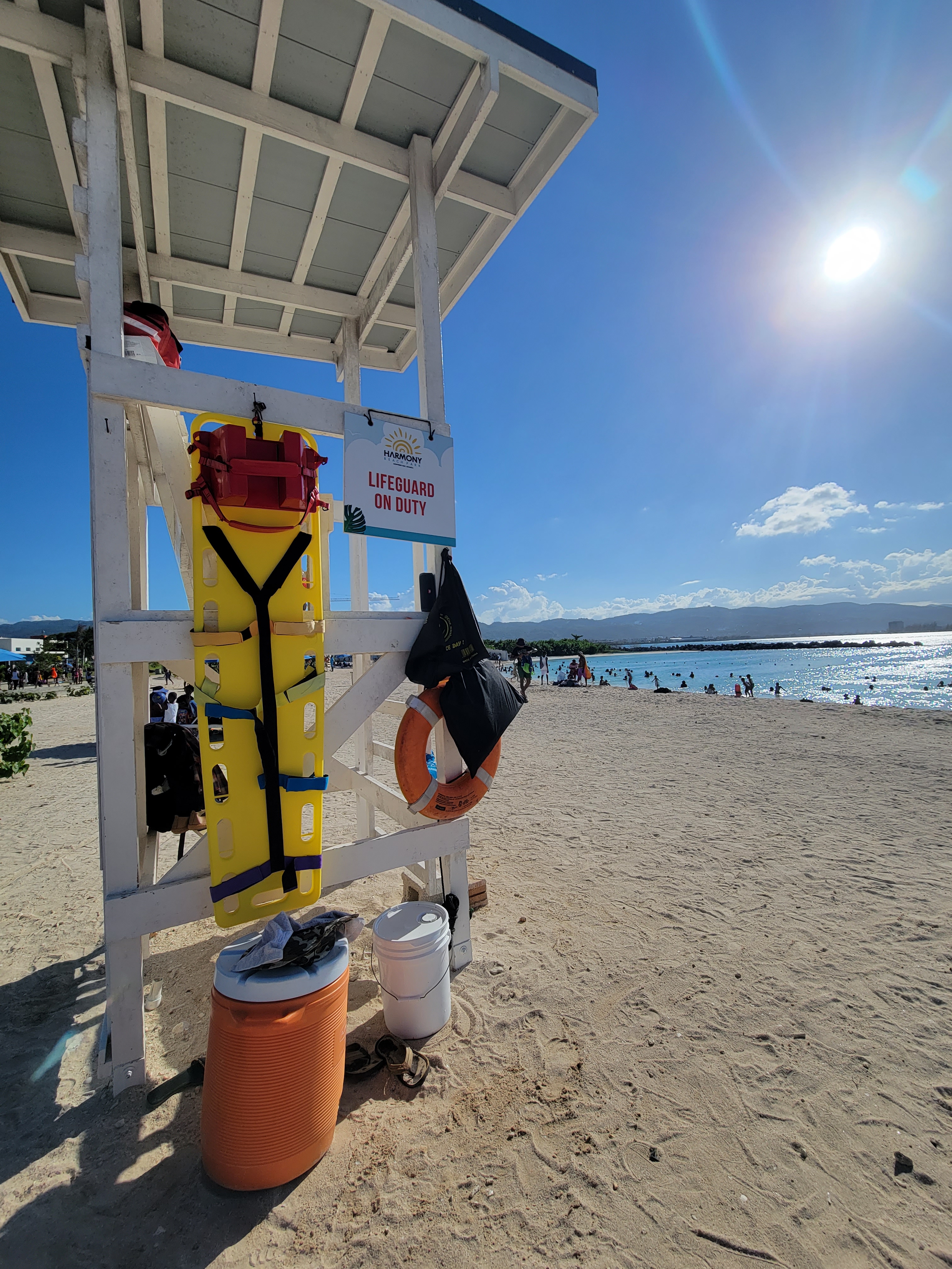 lifeguard at Harmony Beach Park in Montego Bay, Jamaica 
