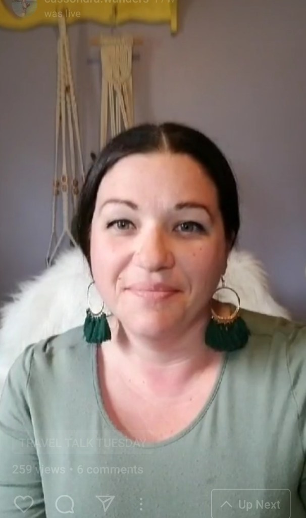 Cassondra Wanders speaker on live travel talk tuesdays 