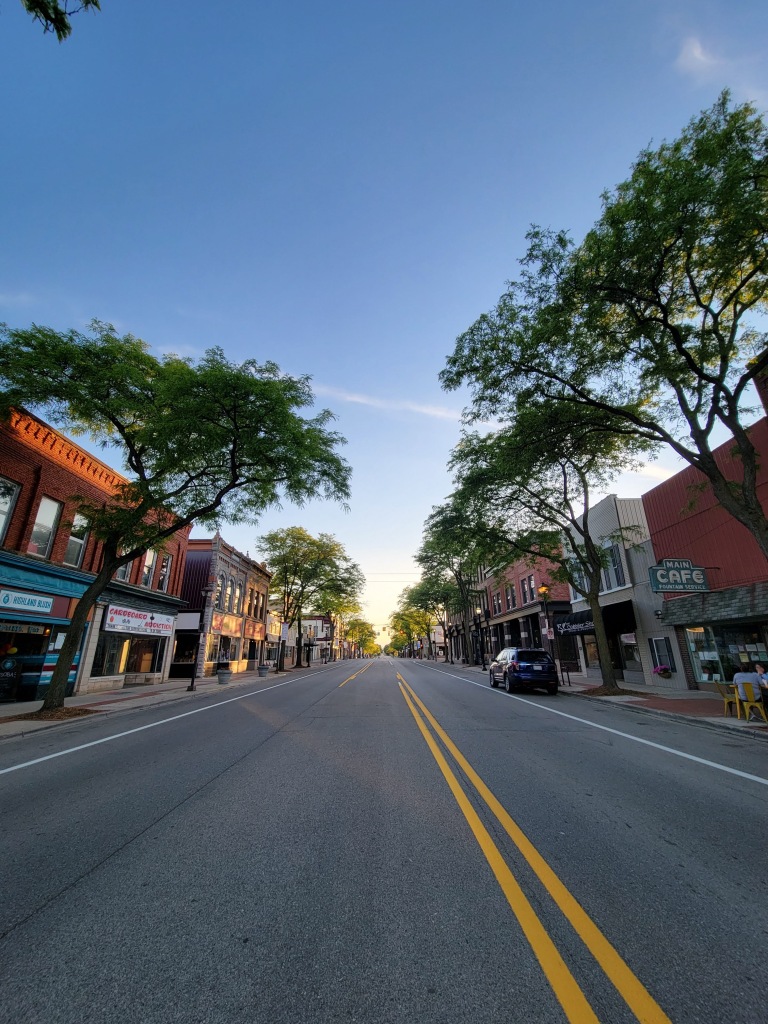 Sunset in downtown Alma Michigan