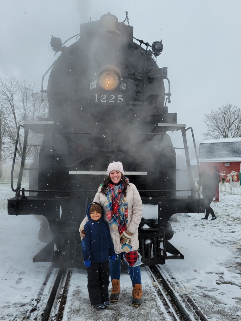 1225 Steam Engine train at Ashley Country Christmas Michigan