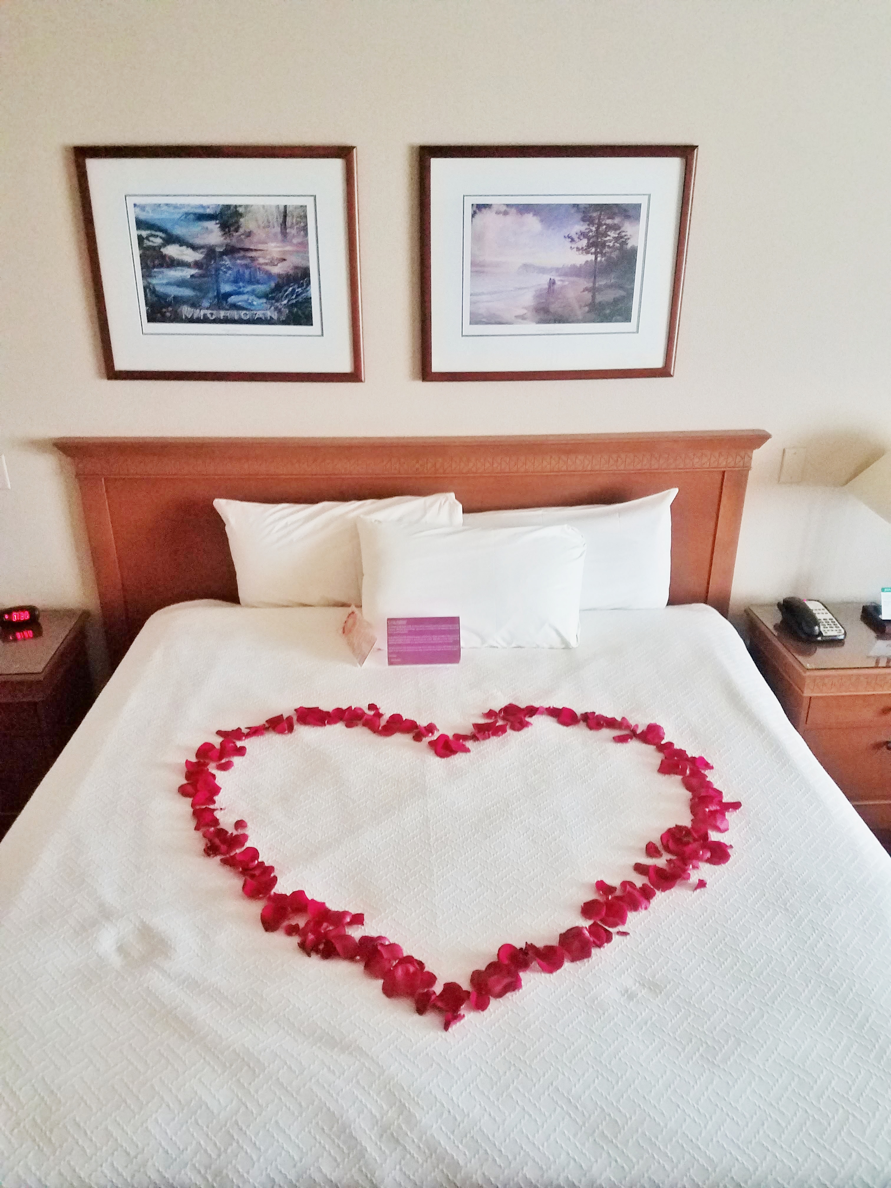 rose petal heart shape on bed soaring eagle casino resort mt. pleasant michigan